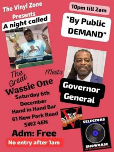 Wassie One Sound System South London Reggae DJ Brixton