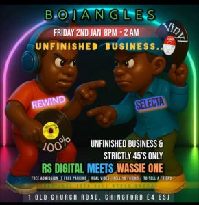 Wassie One Reggae DJ South London Reggae Unfinished Business RS Digital Chingford 2nd Jan